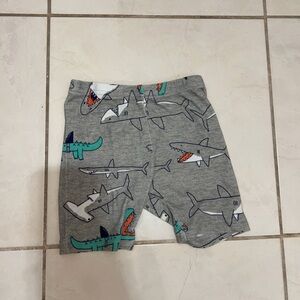Gray Shark Print Shorts